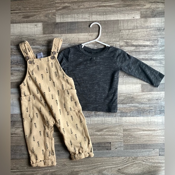 12 Months 2 Piece Overalls Outfit Unisex - Picture 3 of 7